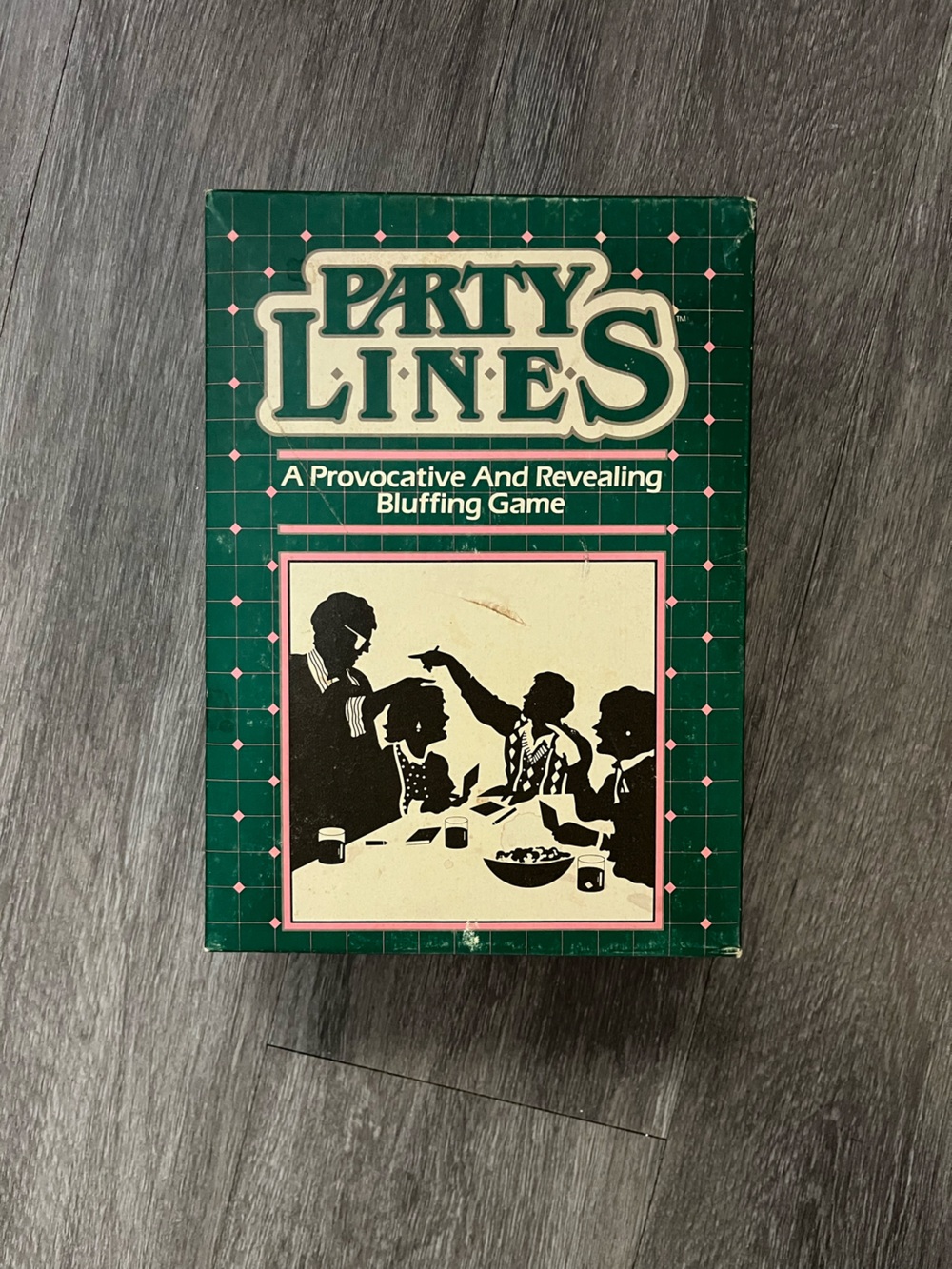 Vintage 1985 Party Lines Provocative and Revealing Bluffing Game - Green